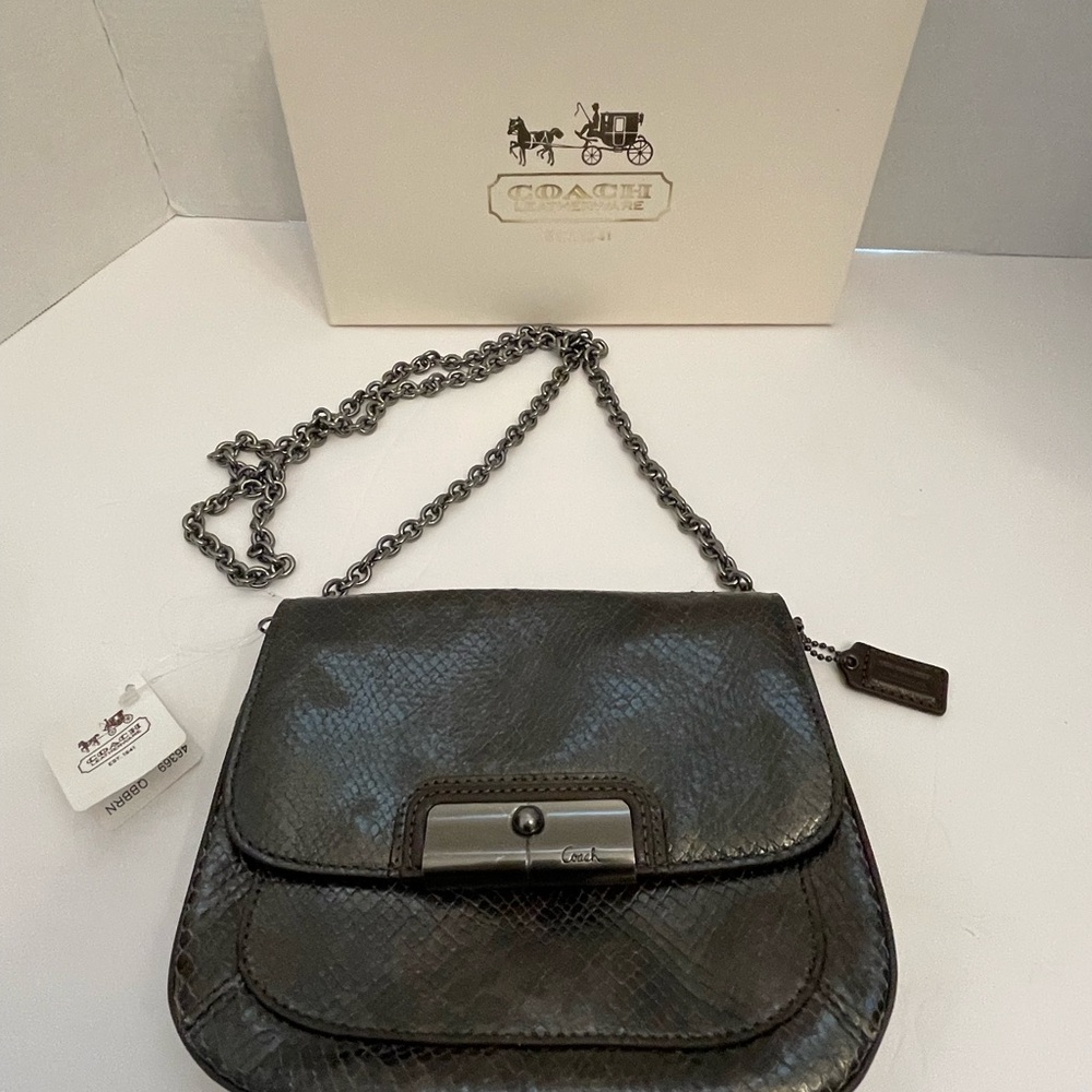 Coach Kristen Embossed Python Crossbody Bag with detachable strap NWT